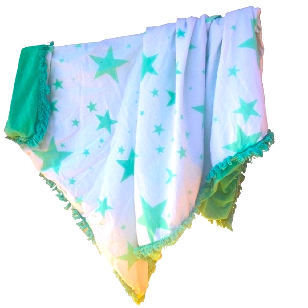 Rare Indah Beach Towel in Green star print Terry cloth